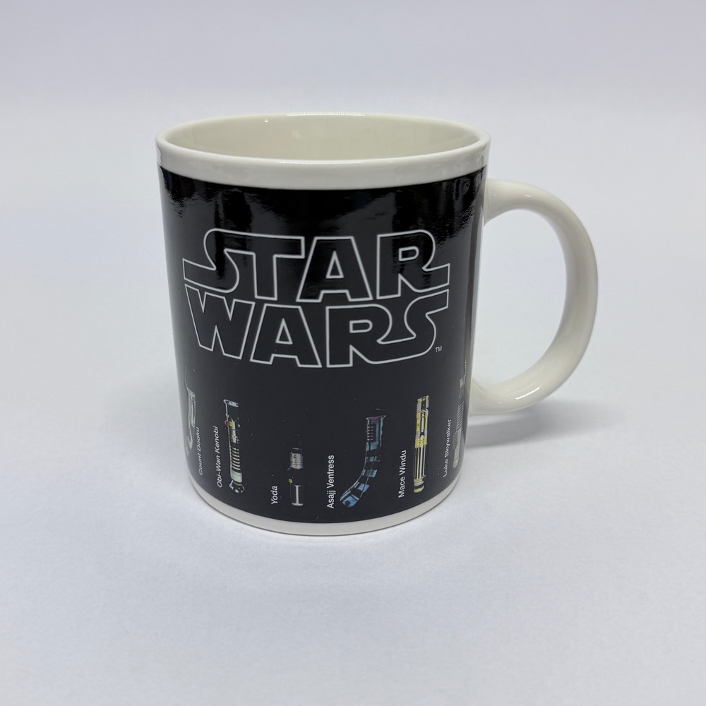 Star Wars Lightsaber Collection Ceramic Coffee Mug Black White Wrap Graphic